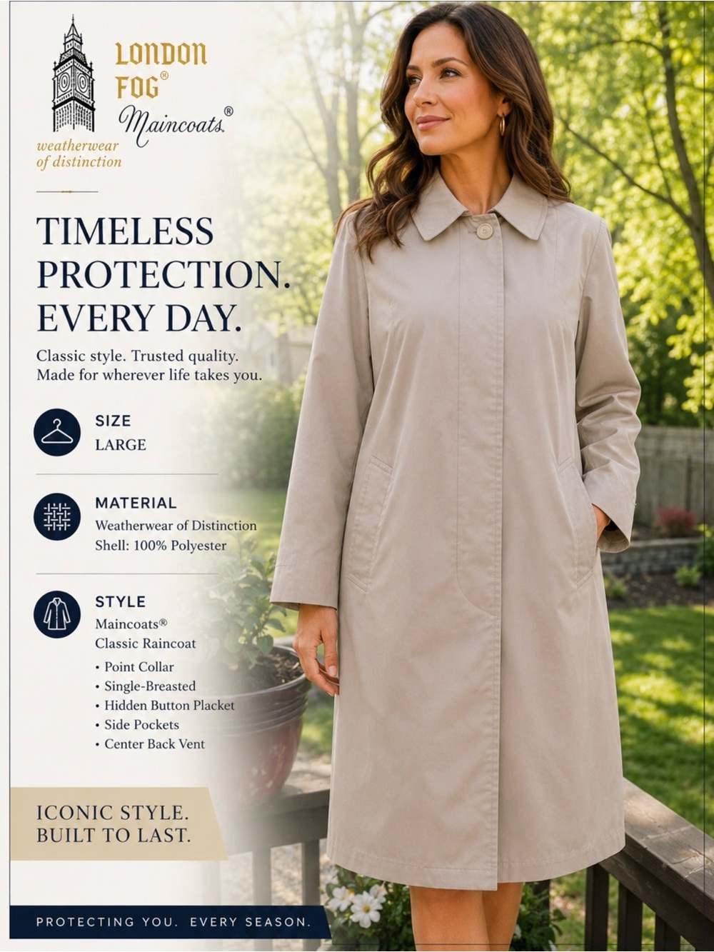 London Fog Women's Trench Coat in Beige